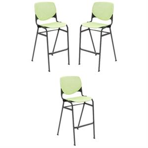 Home Square Stack Barstool in Lime Green Finish - Set of 3