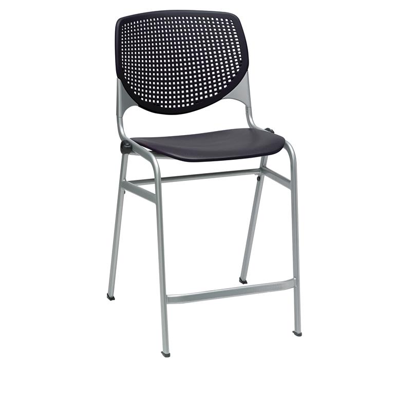 Home Square Plastic Counter Stool in Black - Set of 3