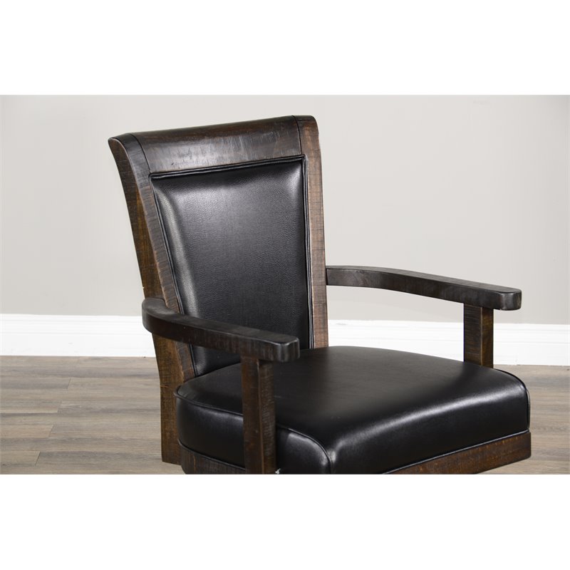 Home Square Game and Dining Table Set with Gaming Table and 4 Chairs in Tobacco