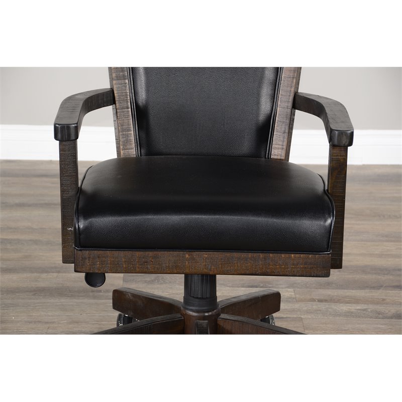 Home Square Game and Dining Table Set with Gaming Table and 4 Chairs in Tobacco