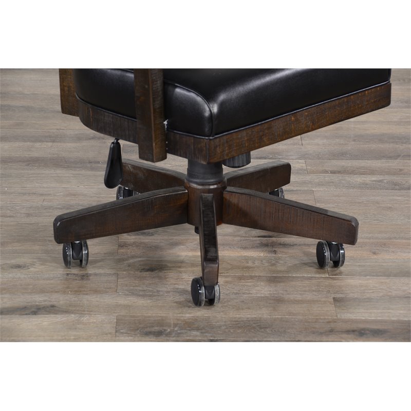 Home Square Game and Dining Table Set with Gaming Table and 4 Chairs in Tobacco