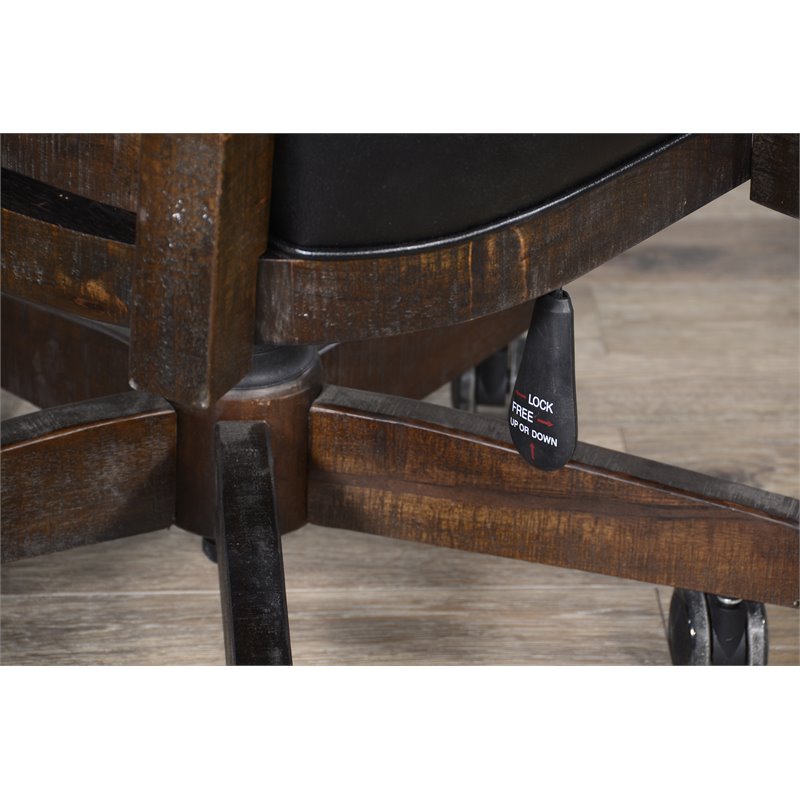 Home Square Game and Dining Table Set with Gaming Table and 4 Chairs in Tobacco