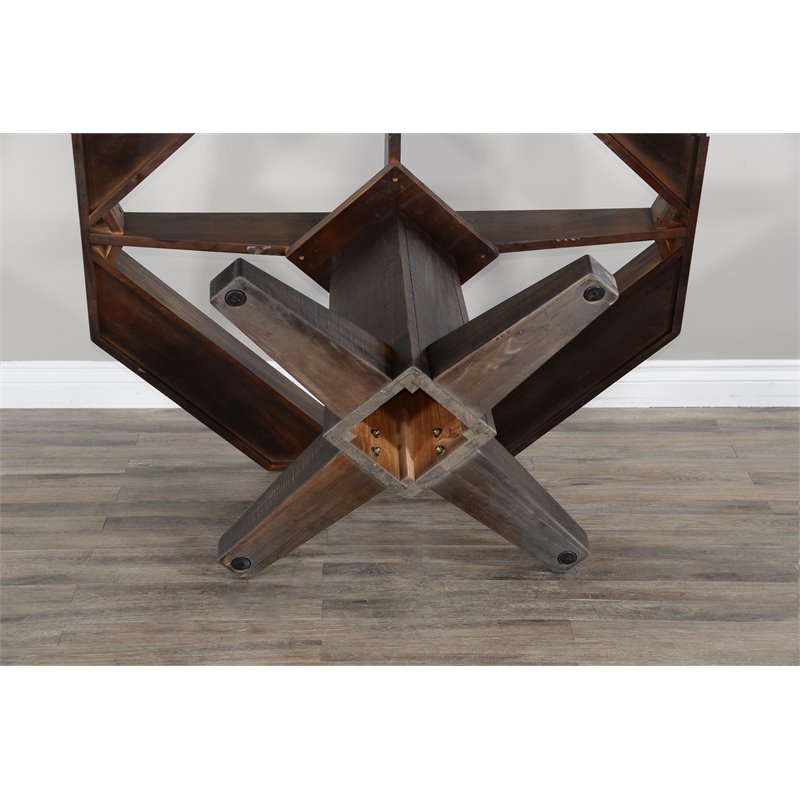Home Square Game and Dining Table Set with Gaming Table and 4 Chairs in Tobacco