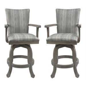 Home Square 2 Piece Solid Wood 26&quotH Counter Stool Set in Natural Fun