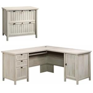 Home Square 2-Piece Set with Computer Desk & Lateral File Cabinet