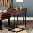 Home Square Side Table with Power and USB in Walnut - Set of 2