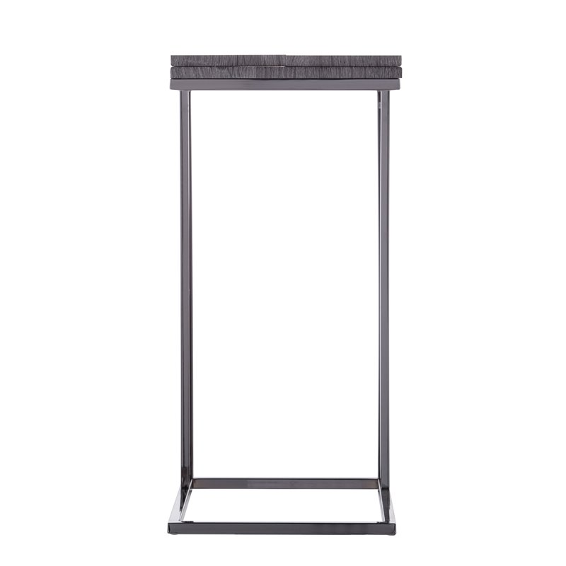 Home Square Modern Wood Expandable C-Table in Black - Set of 2
