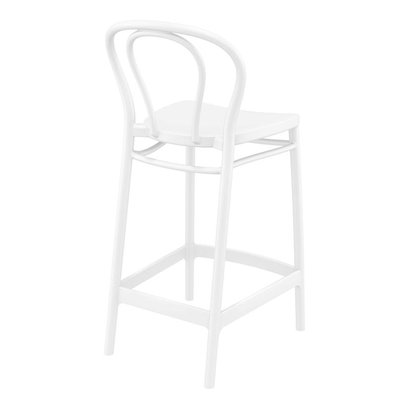 Home Square Indoor Outdoor Counter Stool in White - Set of 2