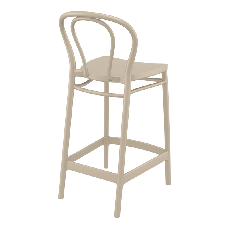 Home Square Indoor Outdoor Counter Stool in Taupe - Set of 2