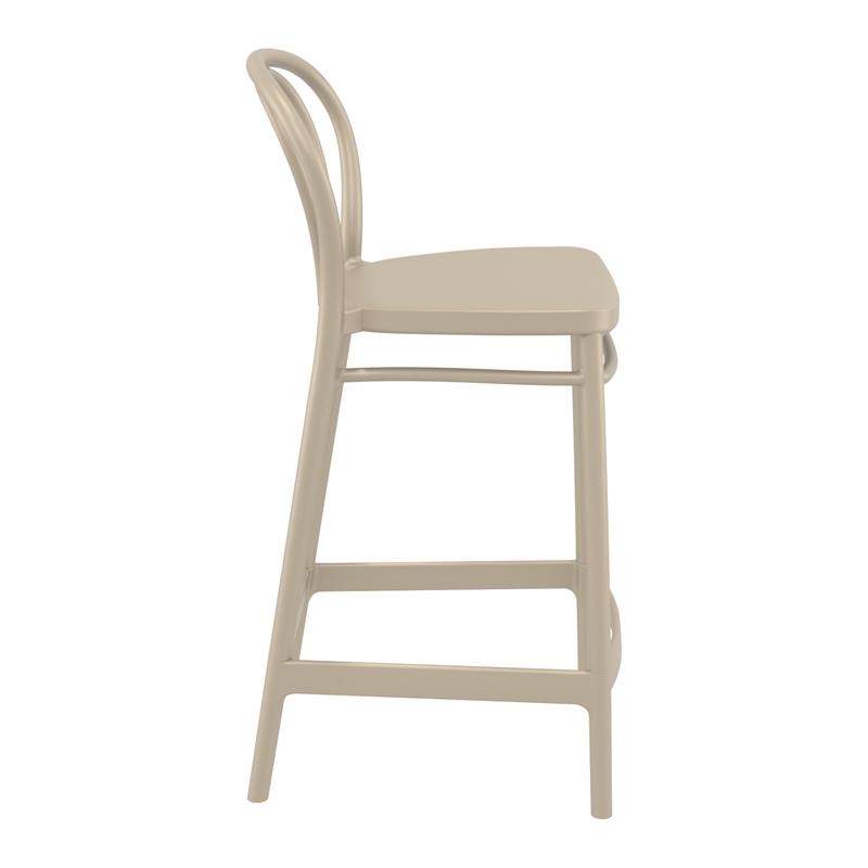 Home Square Indoor Outdoor Counter Stool in Taupe - Set of 2