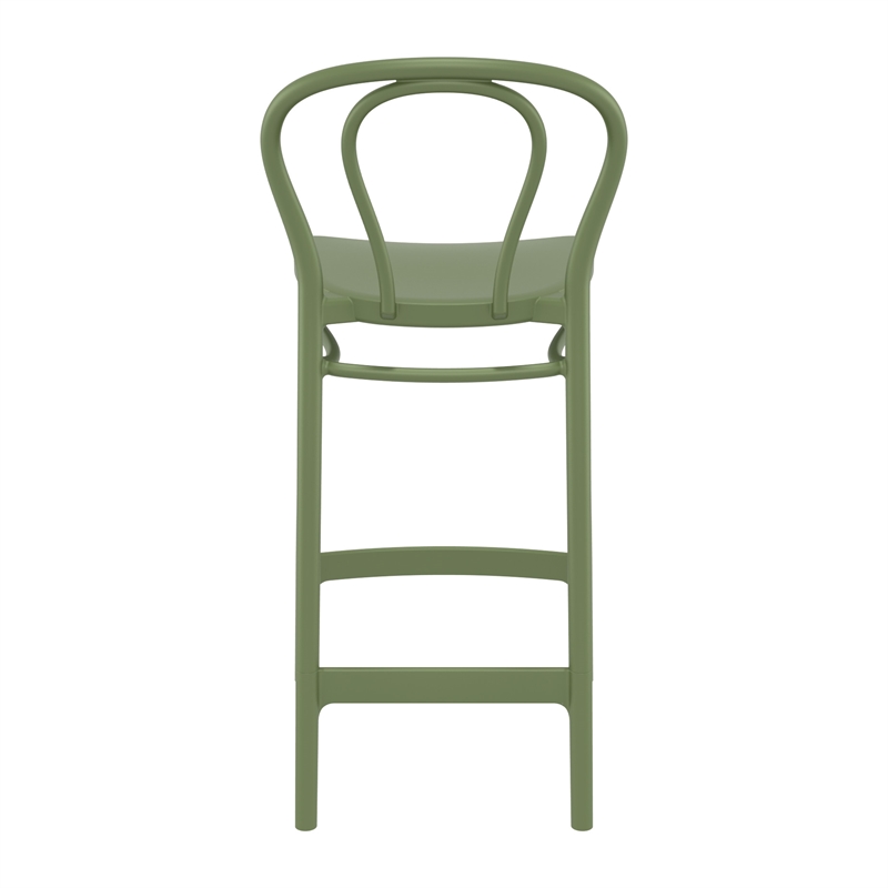 Home Square Indoor Outdoor Counter Stool in Olive Green - Set of 2