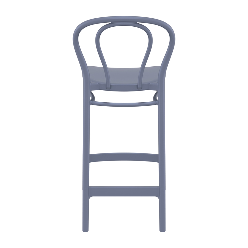 Home Square Indoor Outdoor Counter Stool in Dark Gray - Set of 2