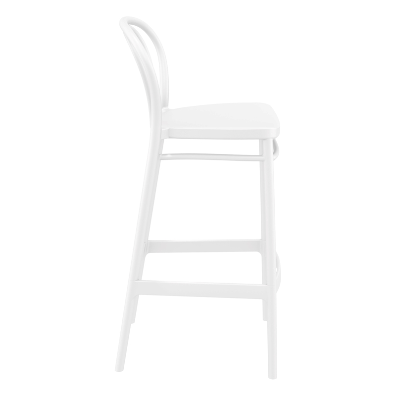 Home Square Contemporary Indoor Outdoor Bar Stool in White - Set of 2