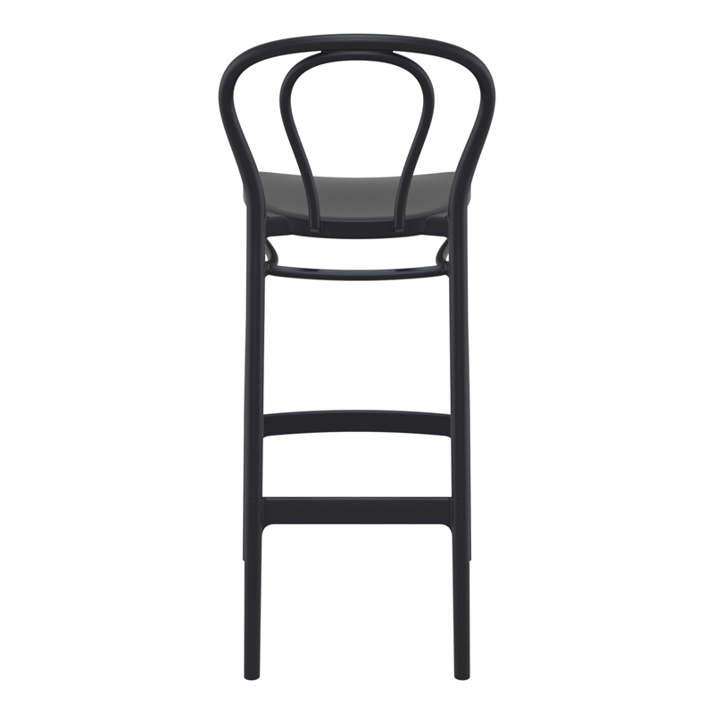 Home Square Contemporary Indoor Outdoor Bar Stool in Black - Set of 2