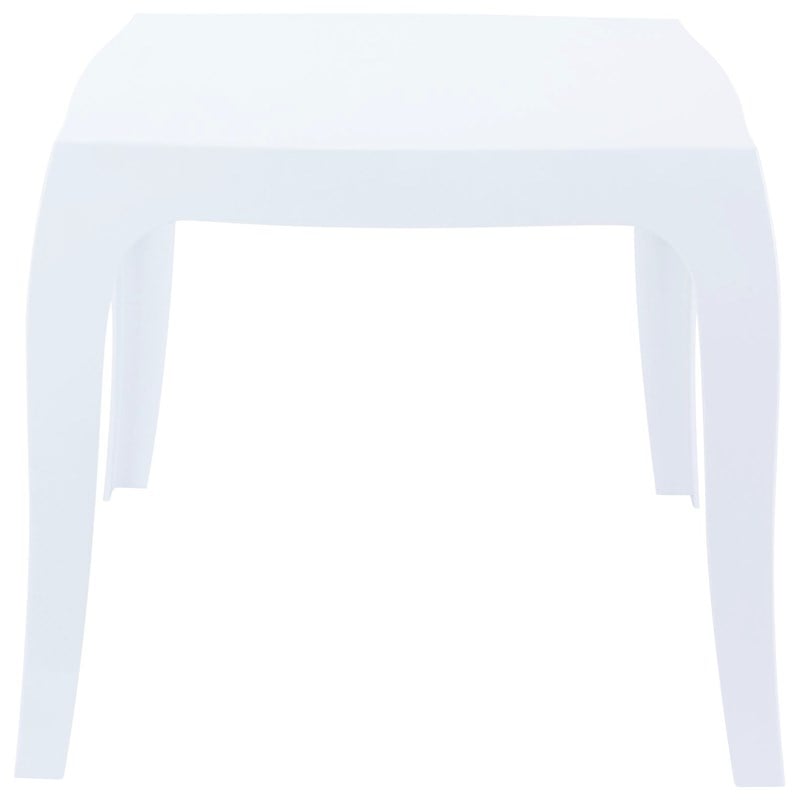 Home Square Polycarbonate Patio Side Table in Glossy White - Set of 2