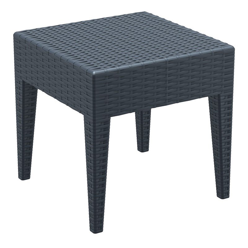 Home Square Square Patio End Table in Dark Gray - Set of 2