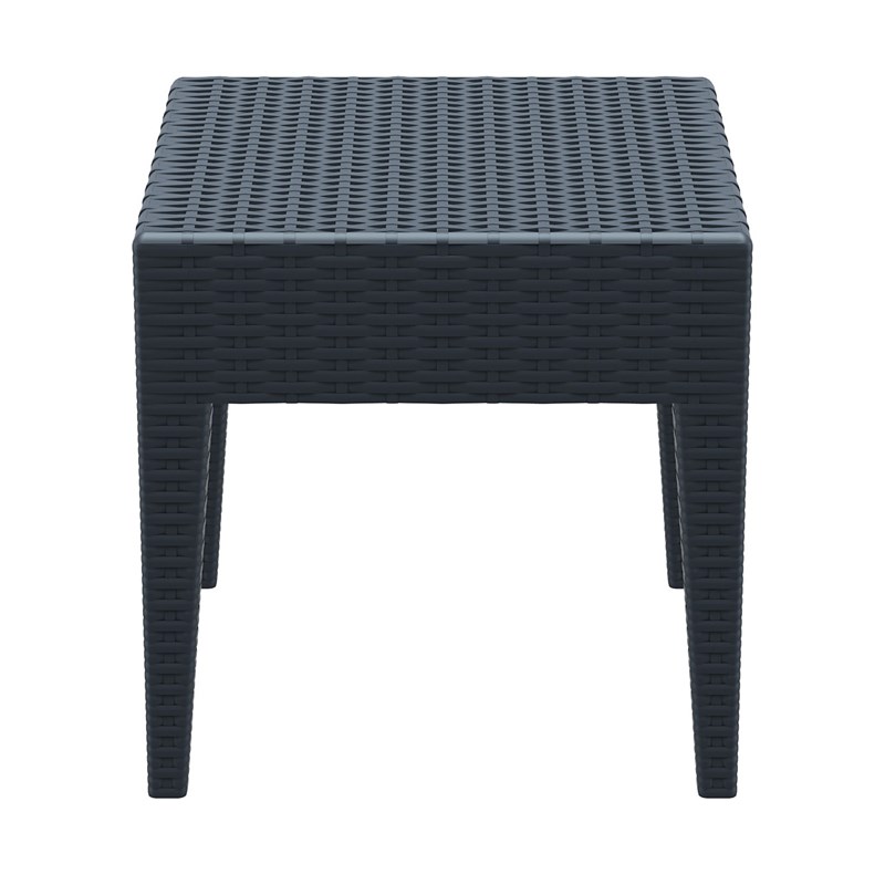 Home Square Square Patio End Table in Dark Gray - Set of 2