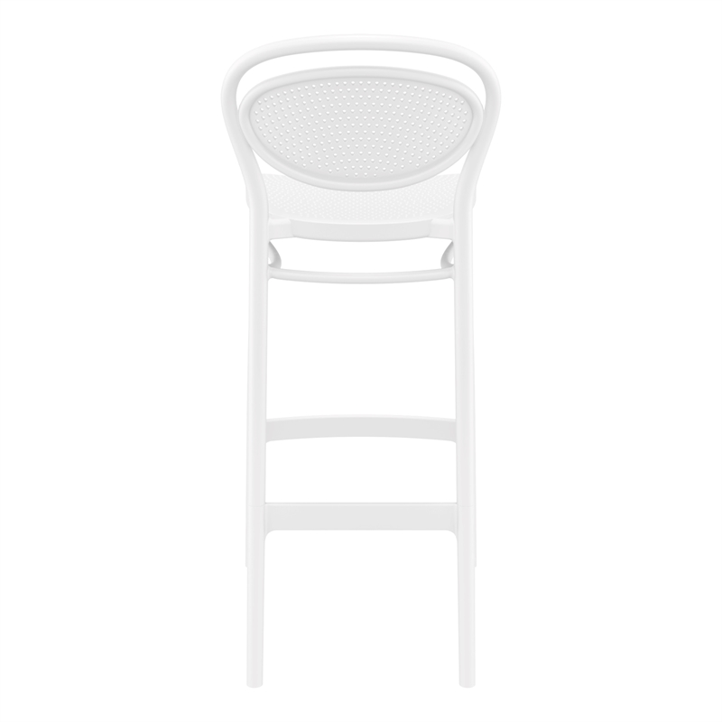 Home Square Contemporary Resin Bar Stool in White Finish - Set of 2