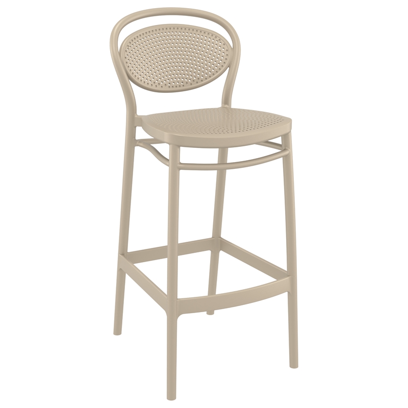 Home Square Contemporary Resin Bar Stool in Taupe Finish - Set of 2