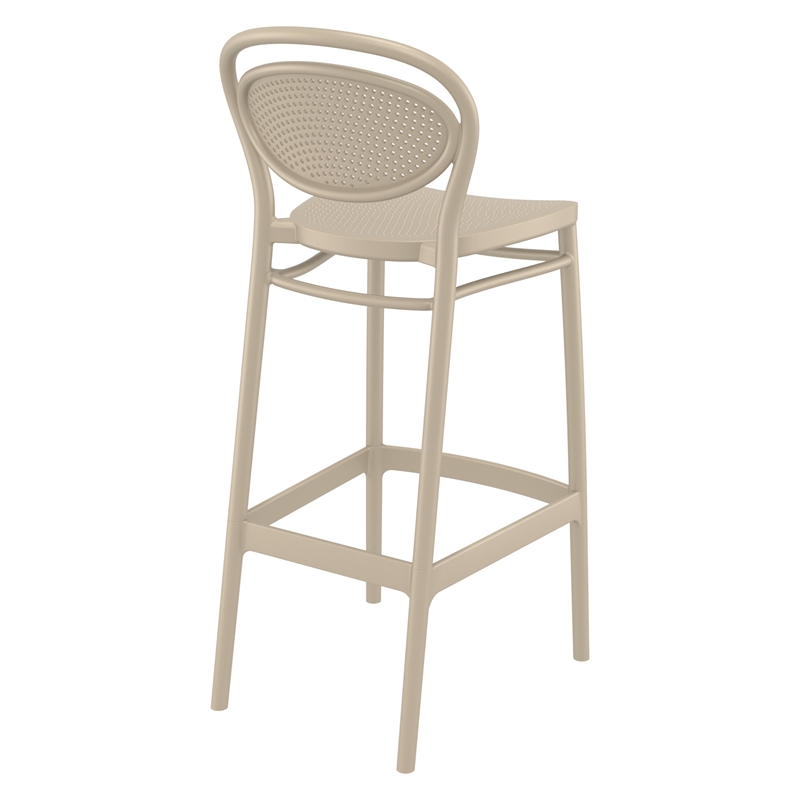 Home Square Contemporary Resin Bar Stool in Taupe Finish - Set of 2