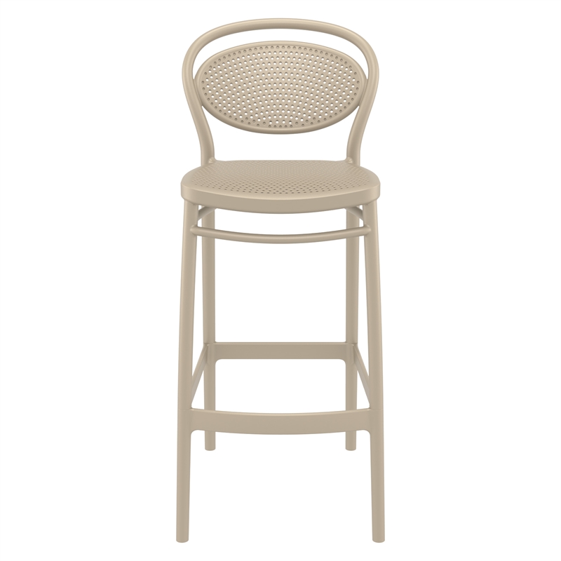 Home Square Contemporary Resin Bar Stool in Taupe Finish - Set of 2