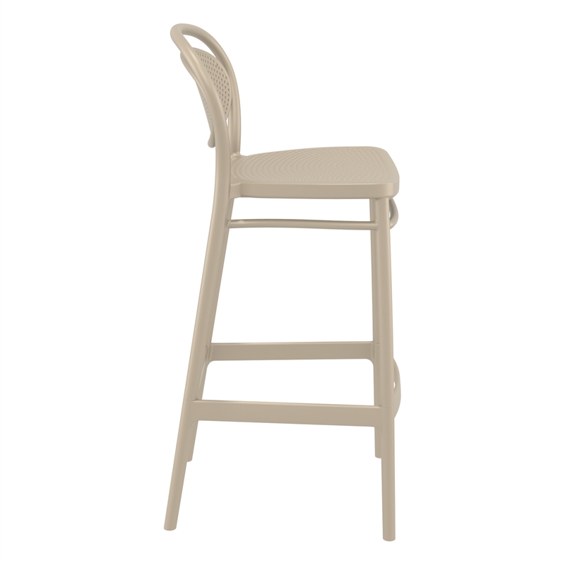 Home Square Contemporary Resin Bar Stool in Taupe Finish - Set of 2