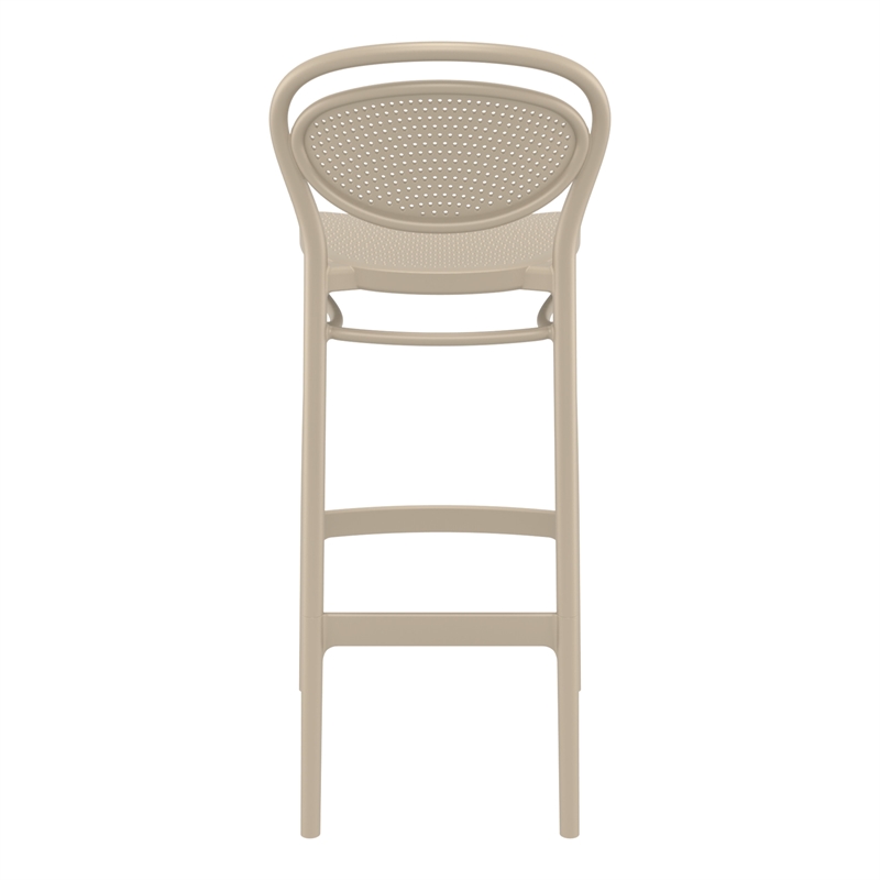 Home Square Contemporary Resin Bar Stool in Taupe Finish - Set of 2