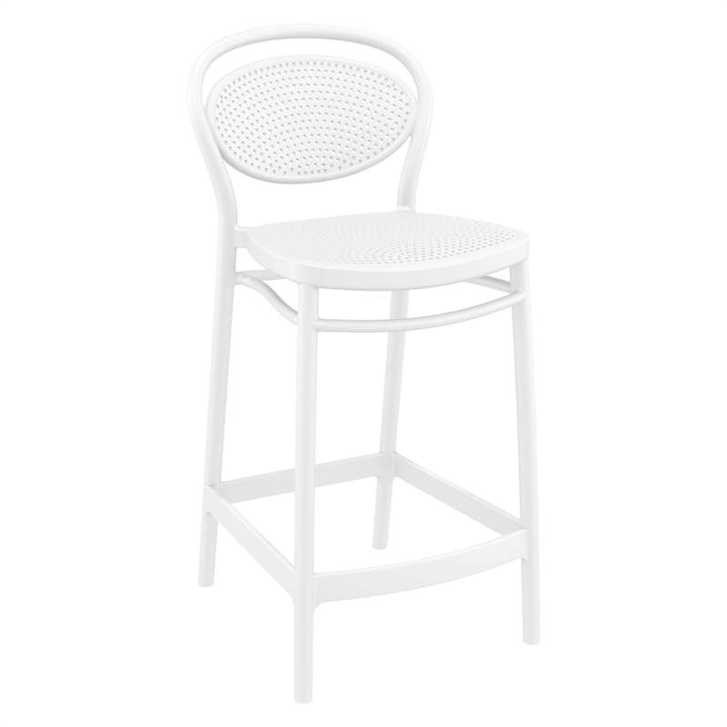 Home Square Indoor Outdoor Counter in Stool White - Set of 2