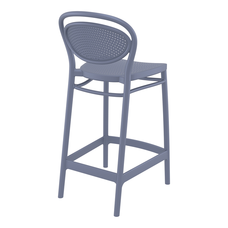Home Square Indoor Outdoor Counter Stool in Dark Gray - Set of 2