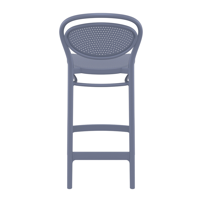 Home Square Indoor Outdoor Counter Stool in Dark Gray - Set of 2