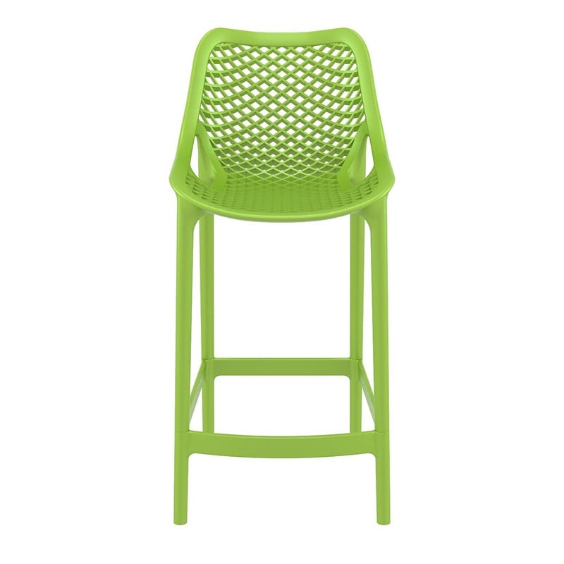 Home Square Patio Counter Stool in Tropical Green - Set of 2