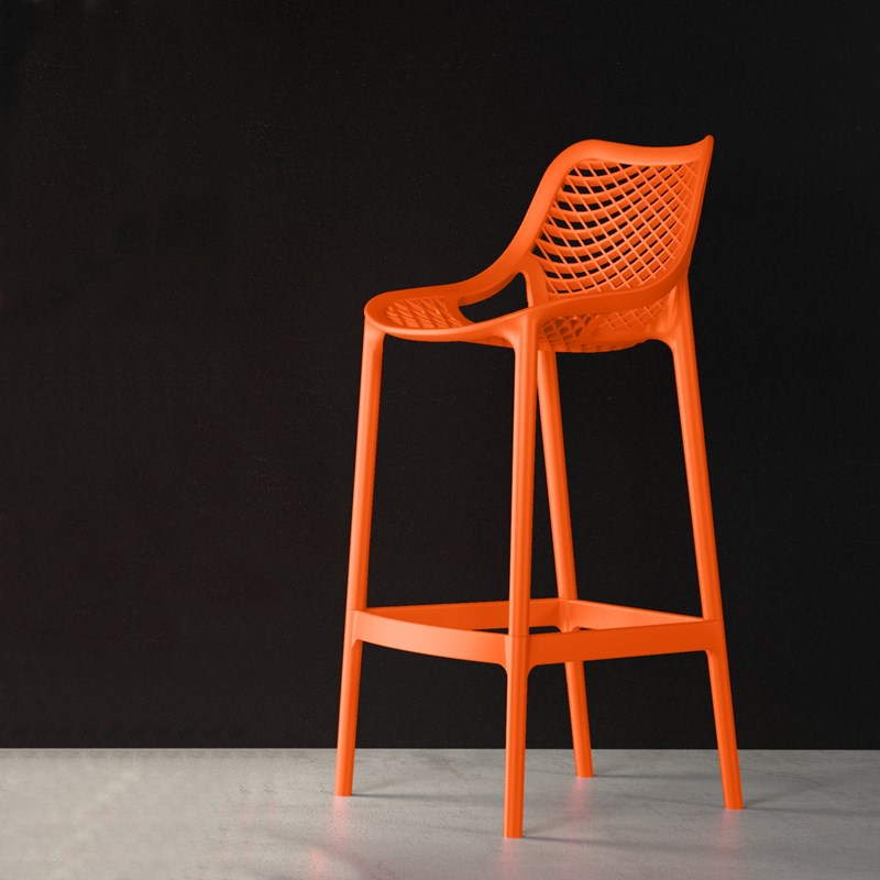 Home Square Patio Counter Stool in Orange Finish - Set of 2