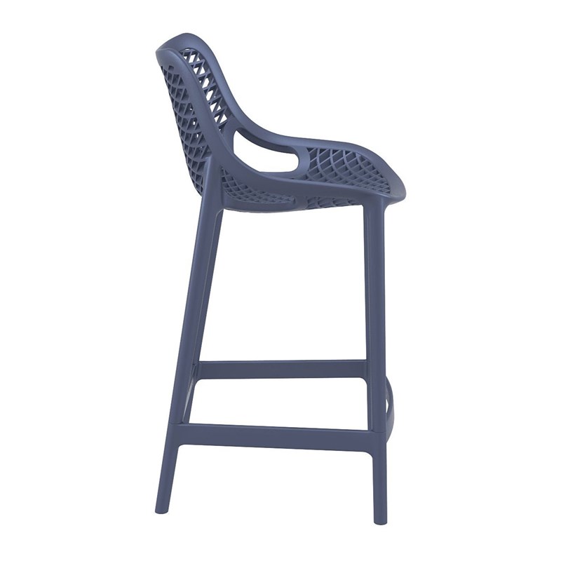 Home Square Patio Counter Stool in Dark Gray Finish - Set of 2