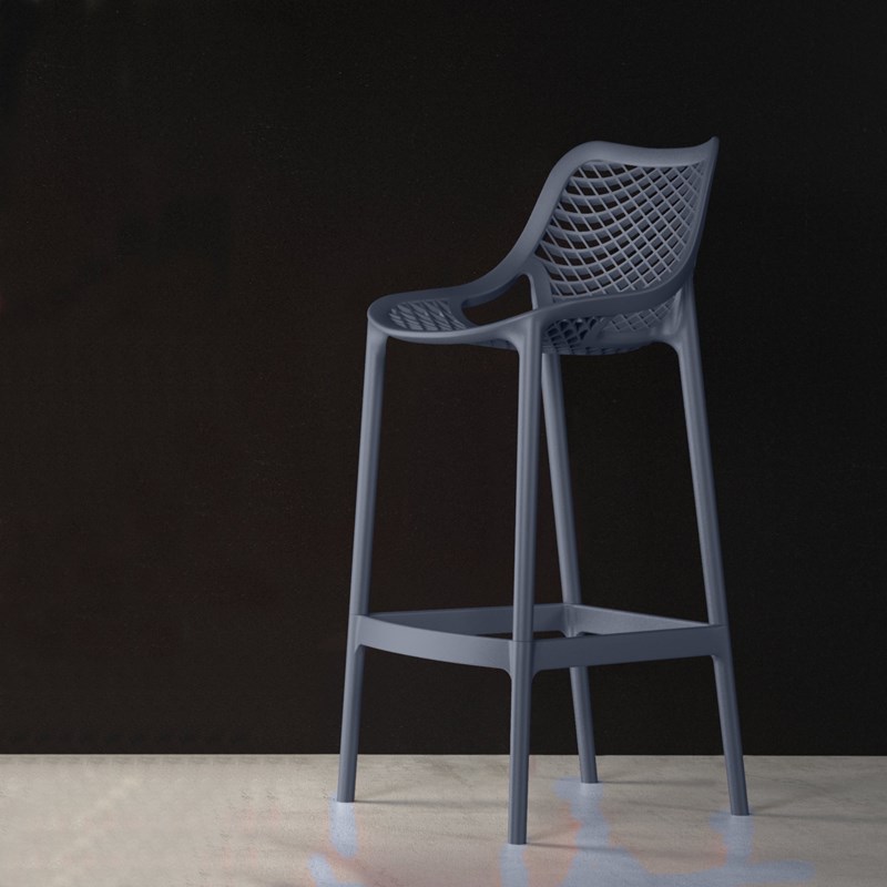 Home Square Patio Counter Stool in Dark Gray Finish - Set of 2