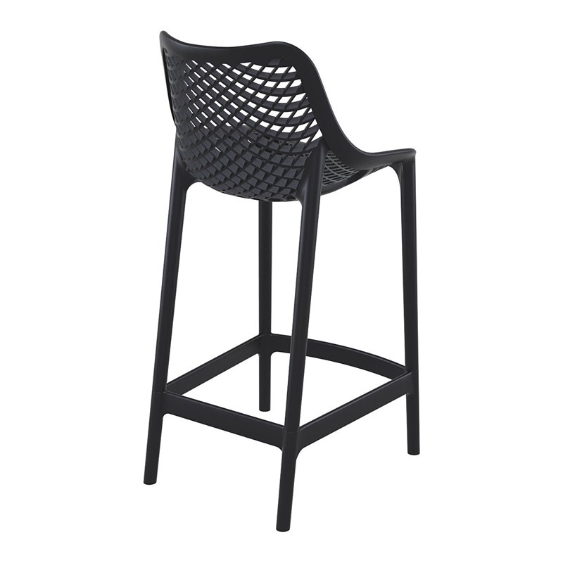 Home Square Patio Counter Stool in Black Finish - Set of 2