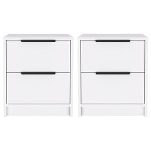 Home Square Kaia Engineered Wood Night Stand in White - Set of 2