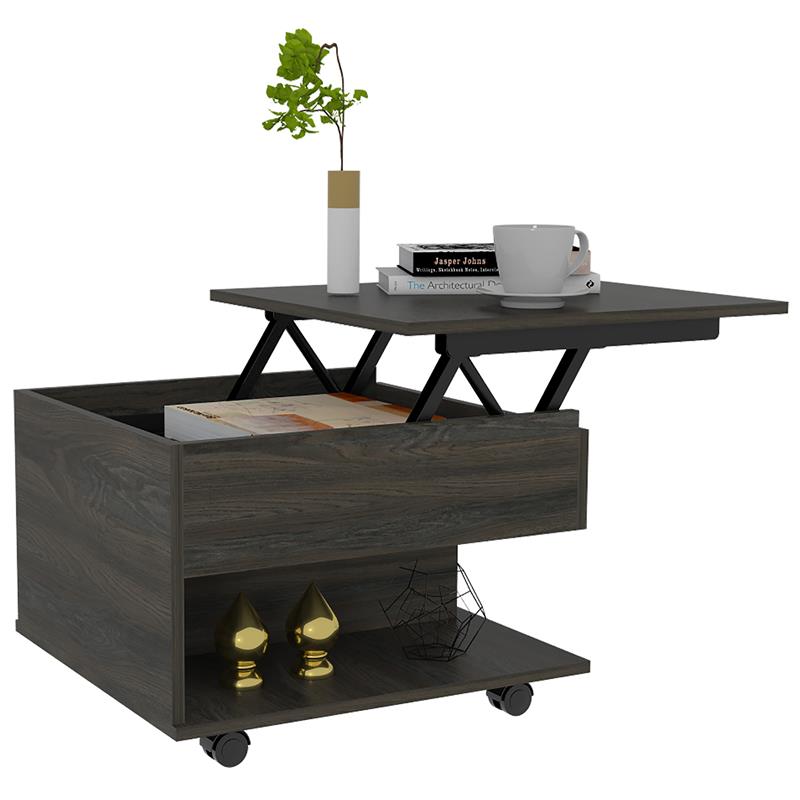 Home Square Furniture Luanda Lift Top Coffee Table in Espresso Carbon - Set of 2
