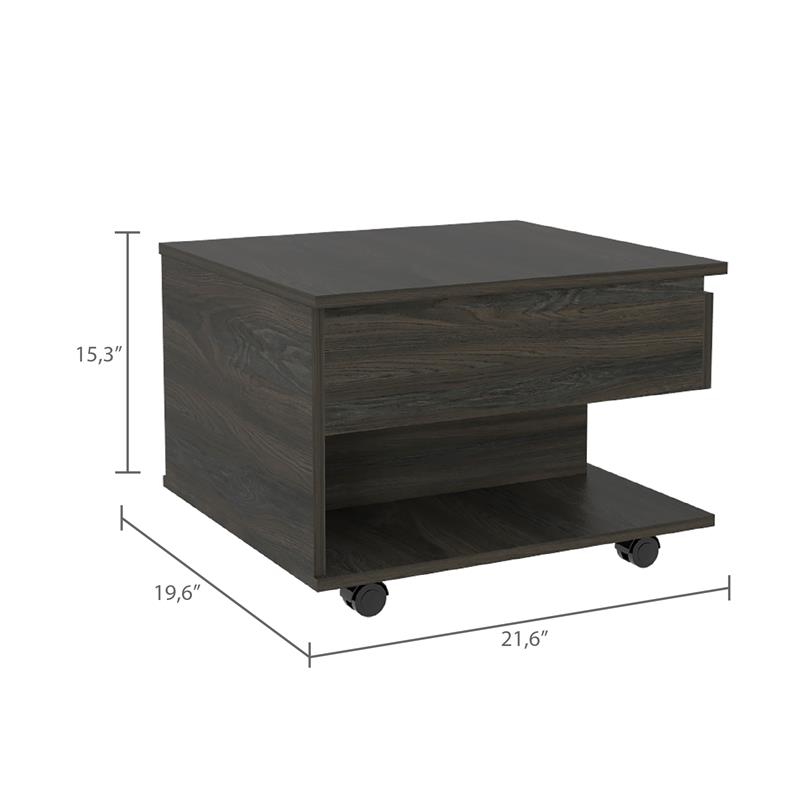 Home Square Furniture Luanda Lift Top Coffee Table in Espresso Carbon - Set of 2