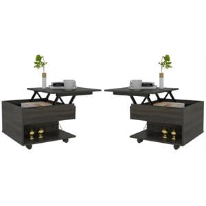 Home Square Furniture Luanda Lift Top Coffee Table in Espresso Carbon - Set of 2