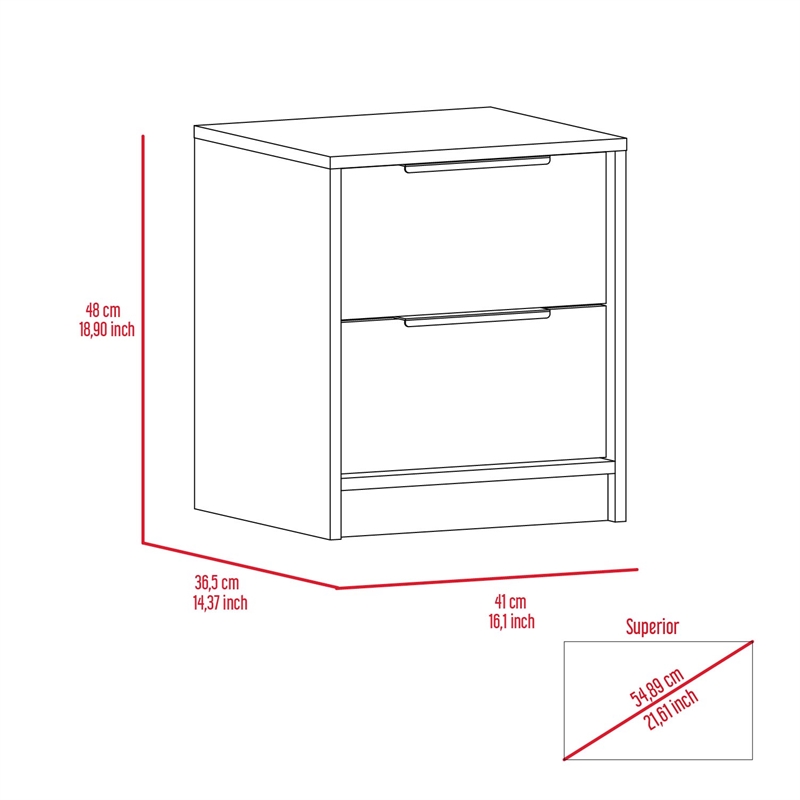Home Square 2-Piece Set with 3 Drawers Dresser and Night Stand in White