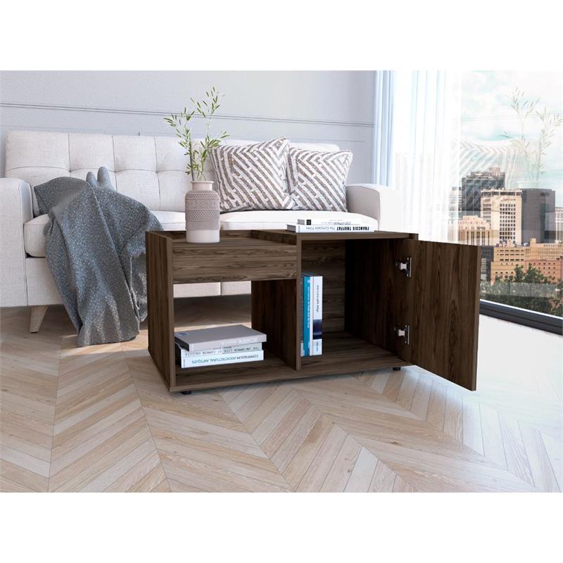 Home Square 2-Piece Set with Lyon Coffee Table & Sideboard in Dark Walnut