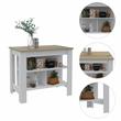 Home Square 2-Piece Set with Storage Pantry Cabinet and Kitchen Island