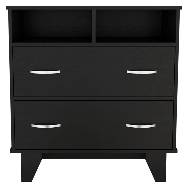 Home Square 3-Piece Set with 2 Armoires and Two Drawer Dresser in Black