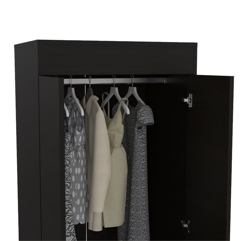 Home Square 3-Piece Set with 2 Armoires and Two Drawer Dresser in Black