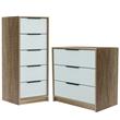 Home Square 2-Piece Set with 3 Drawer Dresser and 5 Drawer Dresser
