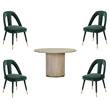 Home Square 5-Piece Set with Dining Table & 4 Velvet Side Chairs