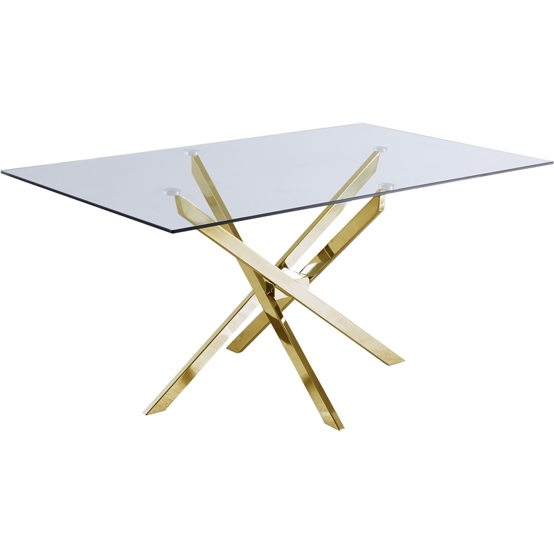 Home Square 5-Piece Set with Glass Dining Table and 4 Velvet Dining Chairs