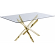 Home Square 5-Piece Set with Glass Dining Table and 4 Velvet Dining Chairs