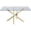 Home Square 5-Piece Set with Glass Dining Table and 4 Velvet Dining Chairs