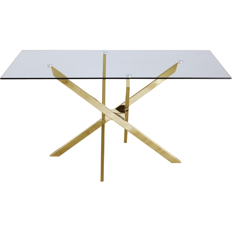 Home Square 5-Piece Set with Glass Dining Table and 4 Nikki Dining Chairs
